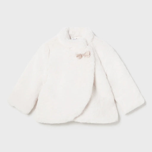 Mayoral cream faux fur coat - 02477.