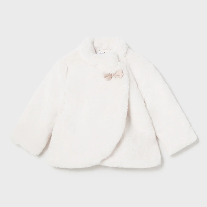 Mayoral cream faux fur coat - 02477.