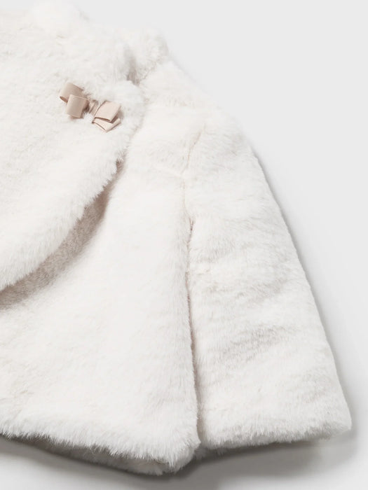 Closer look at the Mayoral faux fur coat.