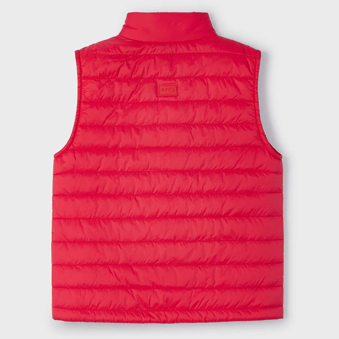 Reverse side of the Mayoral red gilet.