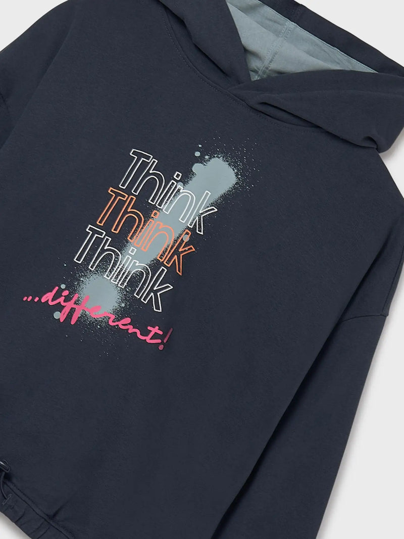 Mayoral girl's hoodie with graffiti style slogan.