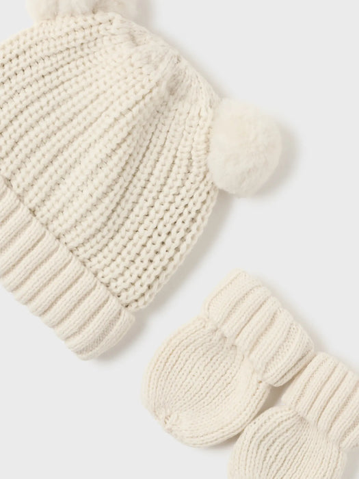 Mayoral Hat & Mittens - Cream