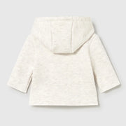 Back of the Mayoral cream hooded jacket.