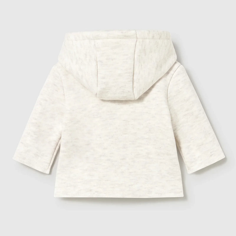 Back of the Mayoral cream hooded jacket.