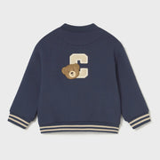 Mayoral varsity jacket with varsity style logo on the back.