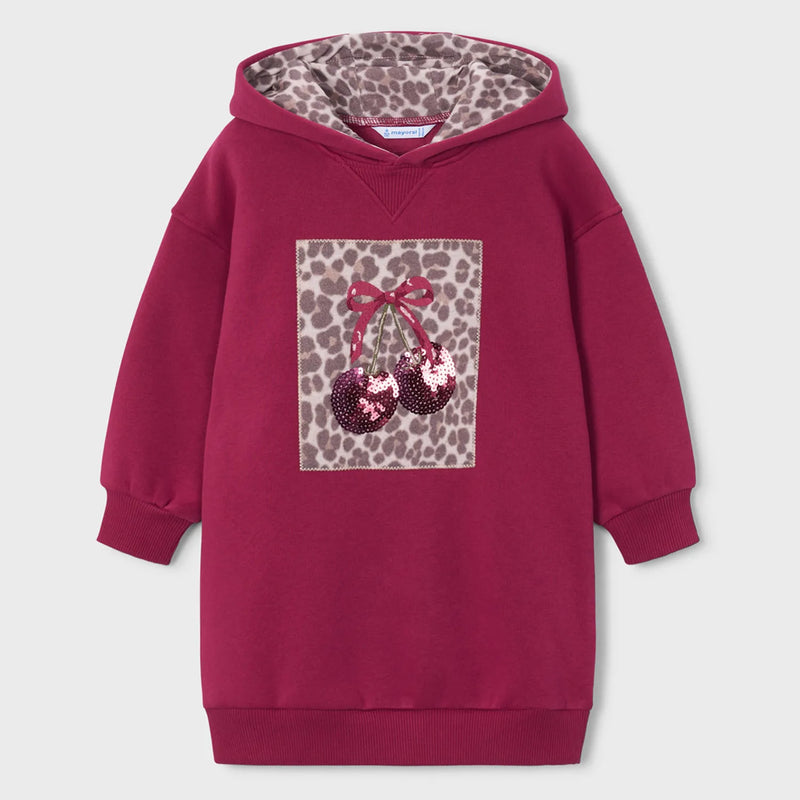 Mayoral girl's cherry hoodie dress - 04916.