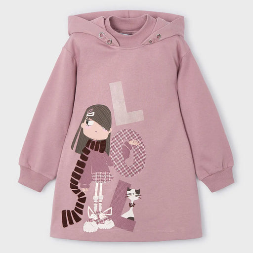 Mayoral girl's pink hoodie dress - 04930.