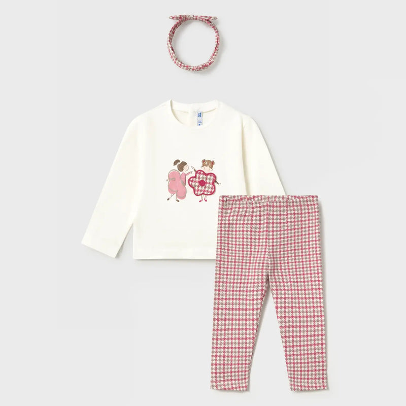 Mayoral baby girl's houndstooth leggings set - 02003.