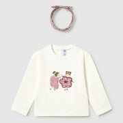 Baby girl's matching t-shirt and headband.