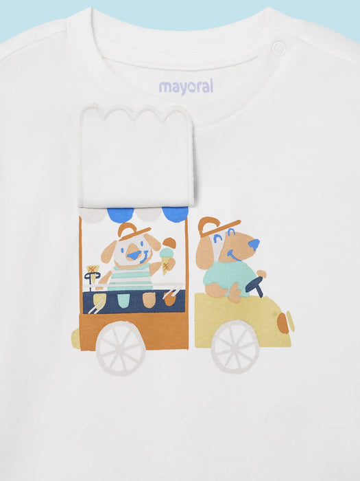 Baby boy's t-shirt with interactive appliqué.