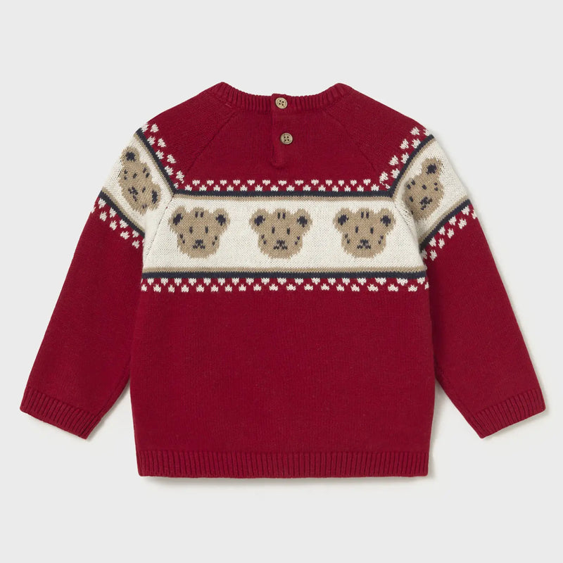 Rear view of the Mayoral jacquard jumper.