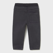 Rear view of the Mayoral black jogger pants.