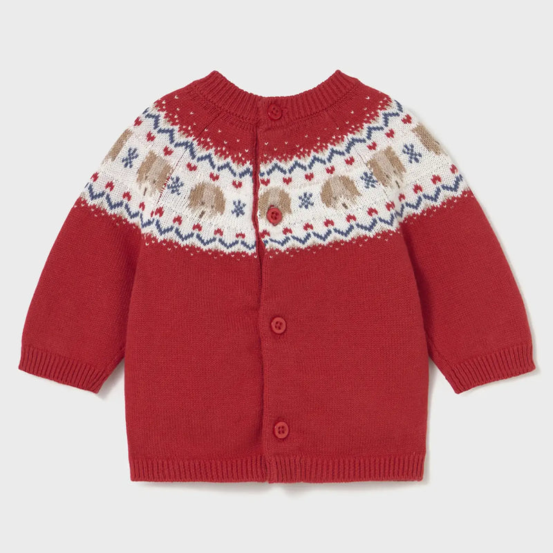 Back of the Mayoral red jumper.