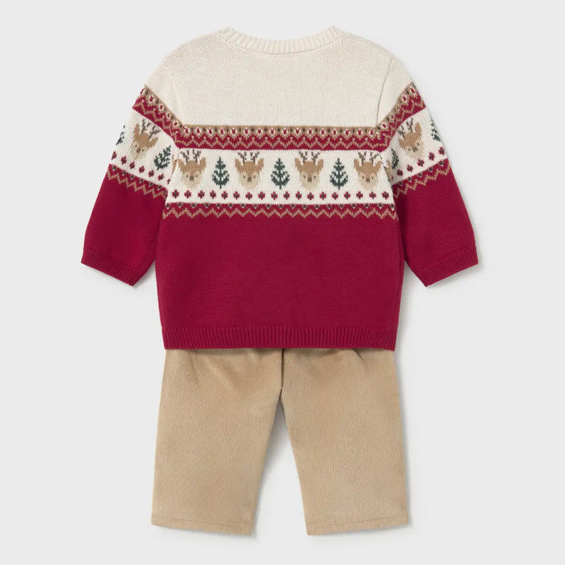 Back of the Mayoral jumper & trousers.