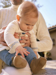 Baby boy wearing the Mayoral jumper set.
