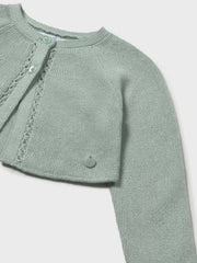 Closer look at the Mayoral knitted cardigan.