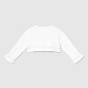 Back of the Mayoral white knitted cardigan.