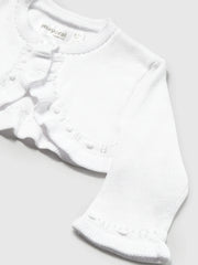 Closer view of the Mayoral knitted cardigan.