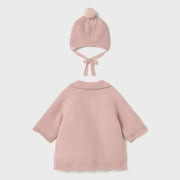 Back of the Mayoral pink knitted coat.