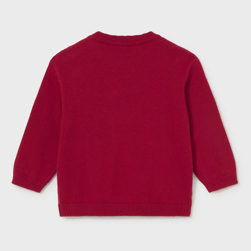 Back of the Mayoral baby boy's knitted jumper.