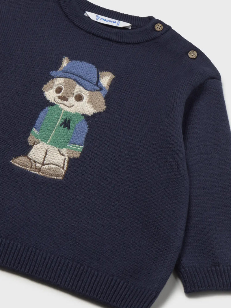 Closer look at the Mayoral knitted jumper.