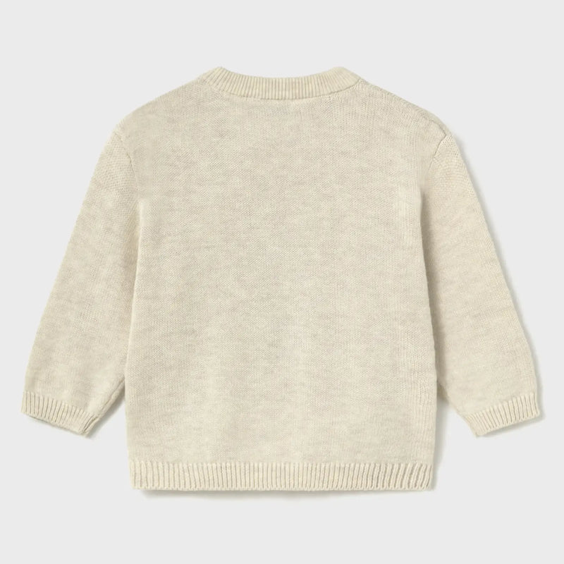 Back of the Mayoral beige knitted jumper.