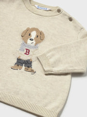 Closer view of the Mayoral knitted jumper.
