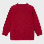 Back of the Mayoral red knitted jumper.