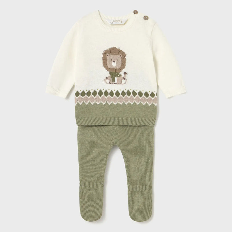 Mayoral boy's green knitted leg warmer set - 02563.