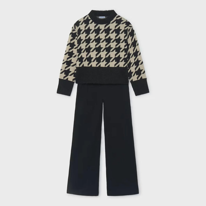 Mayoral girl's houndstooth jumper set - 07532.