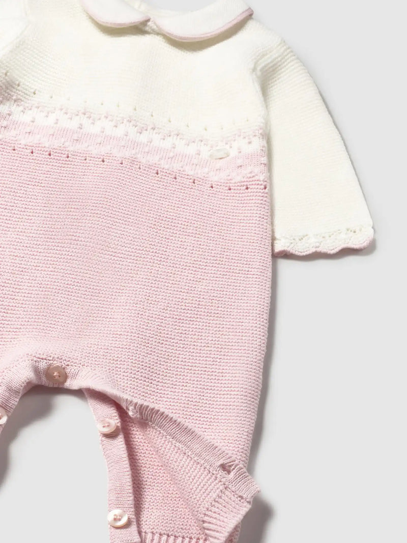 Closer look at the Mayoral knitted romper.