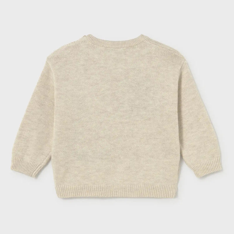Back of the Mayoral beige knitted sweater.