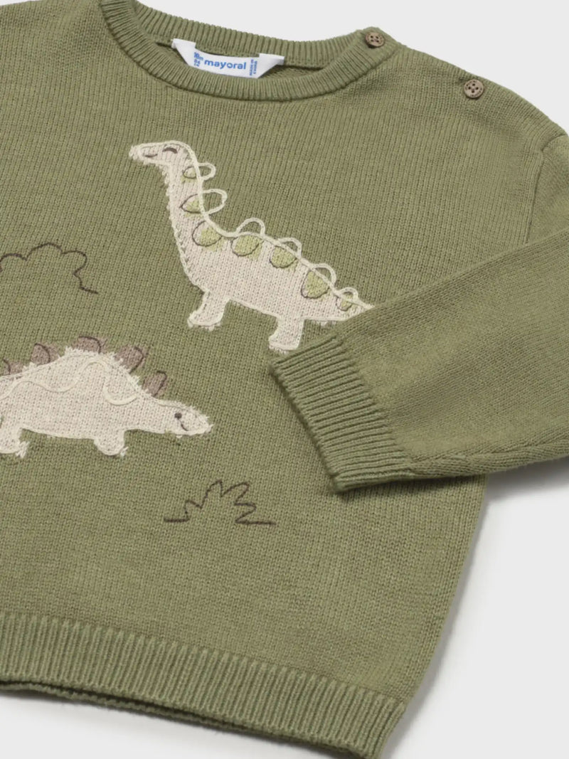 Closer view of the Mayoral knitted sweater.