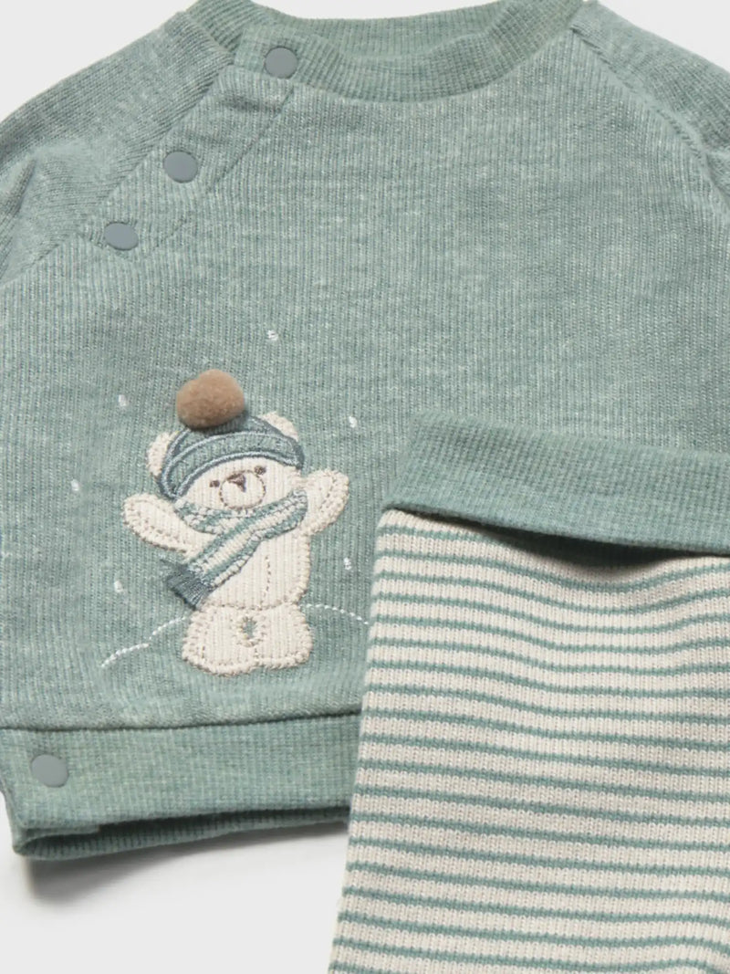 Closer look at the Mayoral knitted leg warmer set.