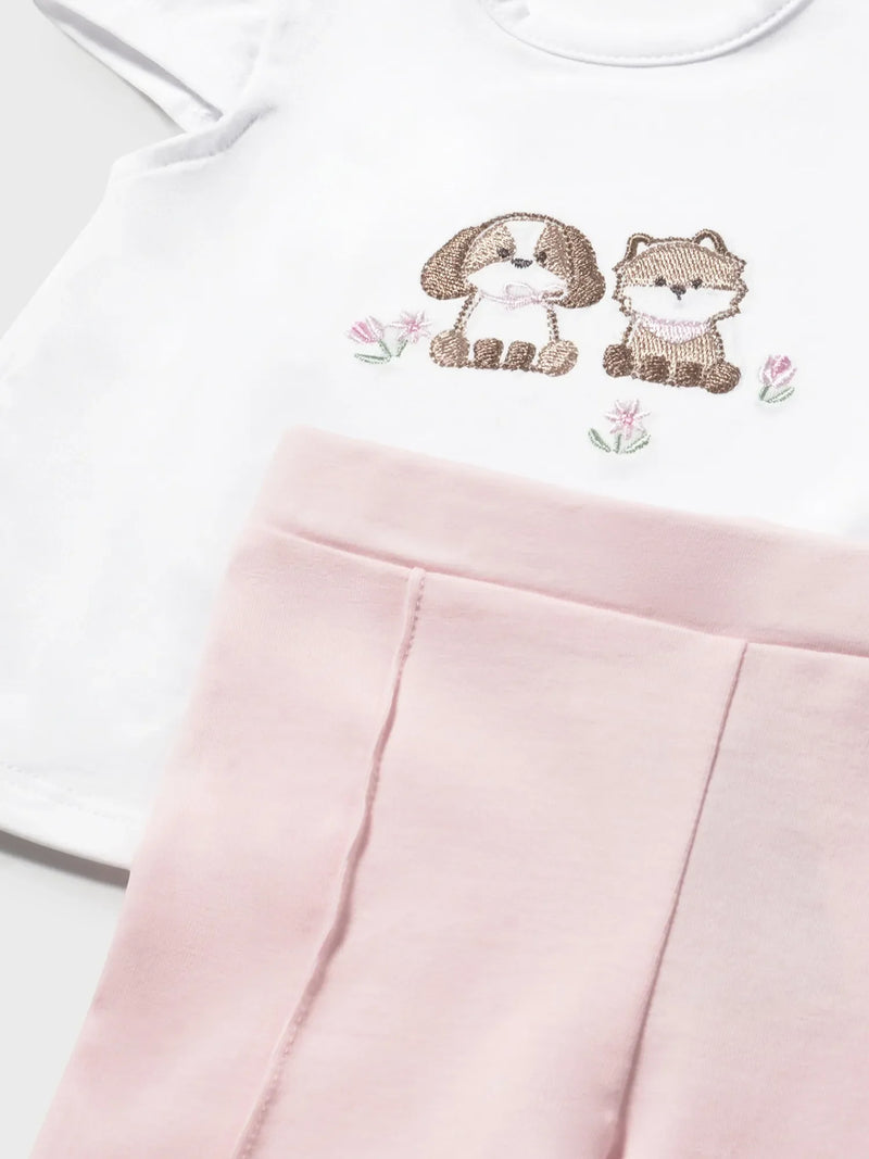 Mayoral Leggings Set - Baby Rose