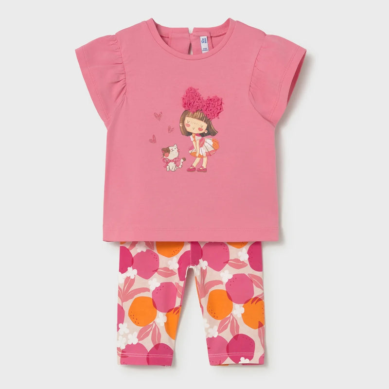 Mayoral Printed Leggings Set - Geranium