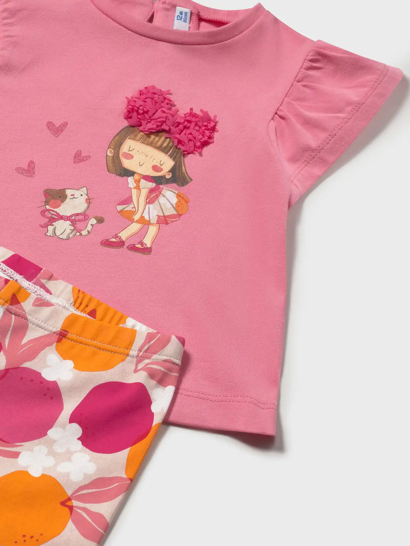 Mayoral Printed Leggings Set - Geranium