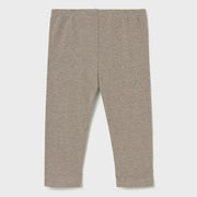 Baby girl's full length taupe leggings.