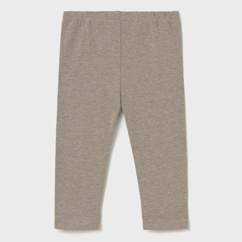 Baby girl's full length taupe leggings.