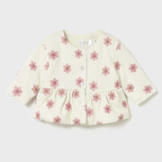 Newborn girl's button up cardigan.