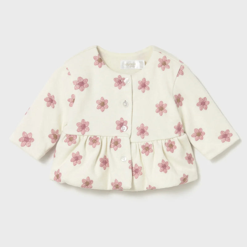 Newborn girl's button up cardigan.
