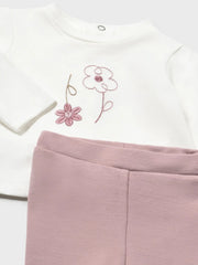 Closer look at the Mayoral leggings set showing detail of the