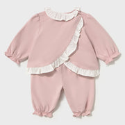 Rear view of the Mayoral pink leggings set.