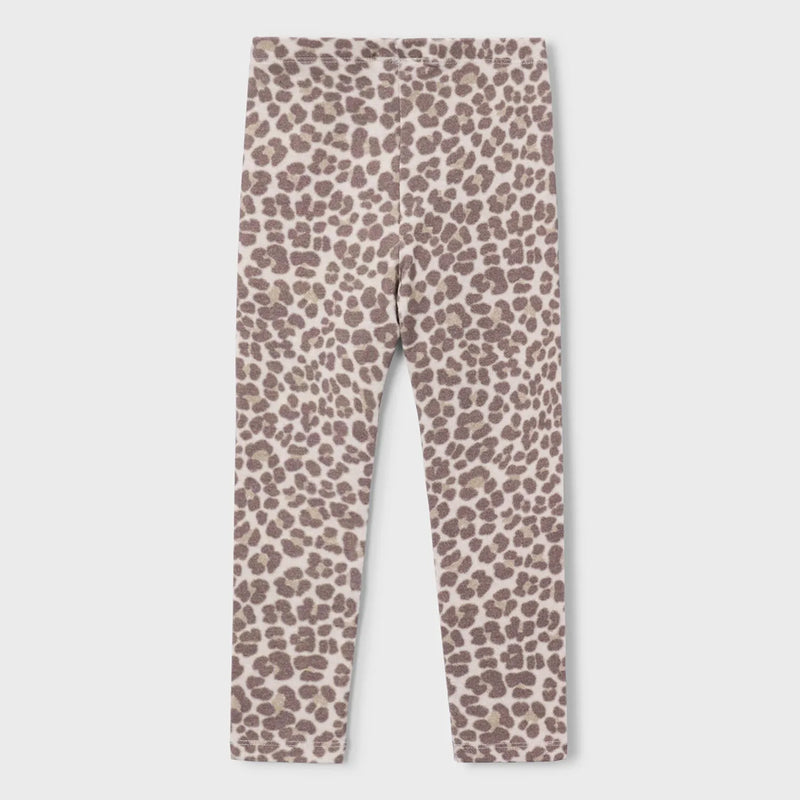 Back of the Mayoral brown leopard print leggings.