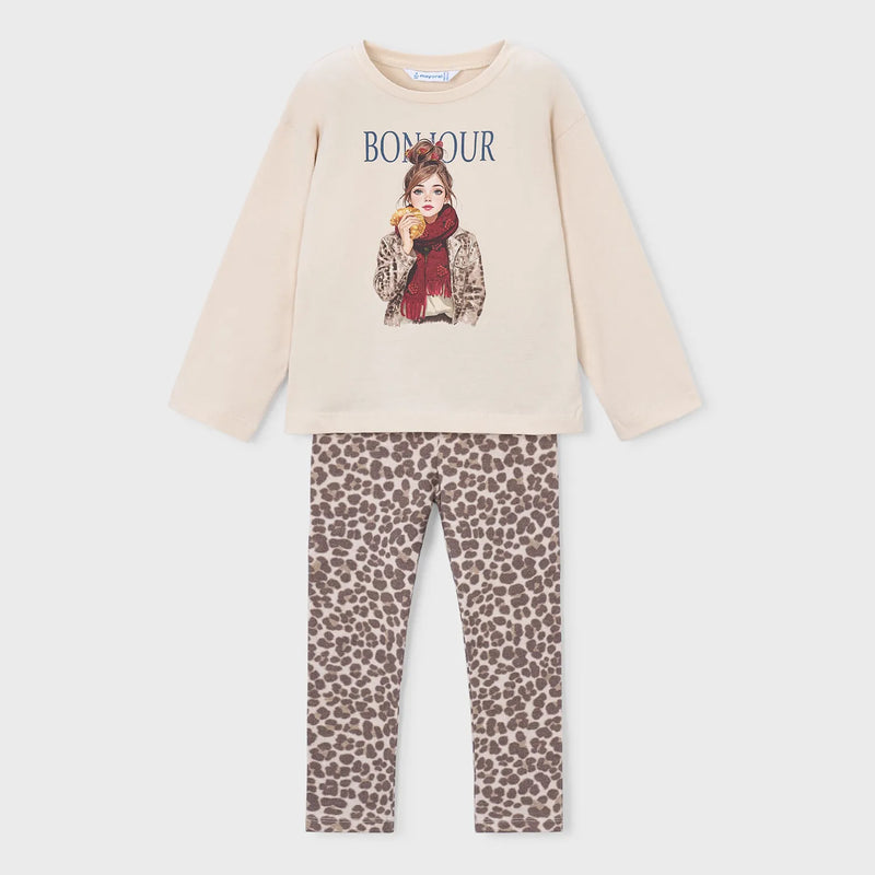 Mayoral leopard print leggings set - 04734.