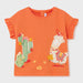 Baby girl's bright orange t-shirt. 