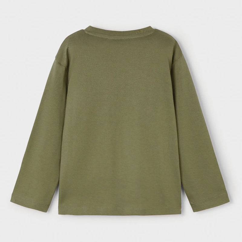 Back of the Mayoral green logo t-shirt.