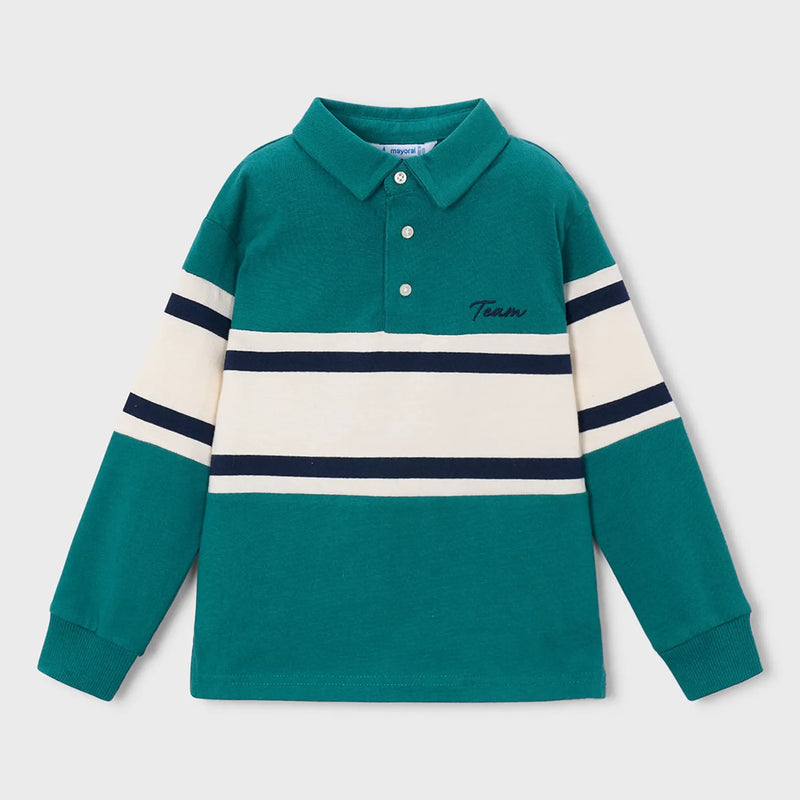 Mayoral long sleeve colourblock polo shirt - 04140.