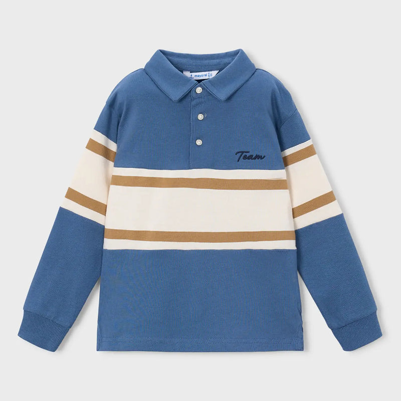 Mayoral long sleeve colourblock polo shirt - 04140.