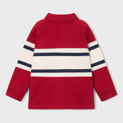 Back of the Mayoral long sleeve colourblock polo shirt.